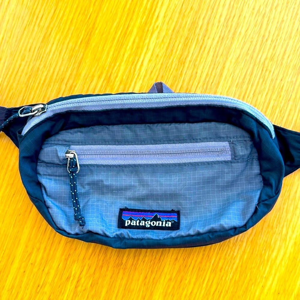 Patagonia Gray and Black Belt Bag with Durable Design
